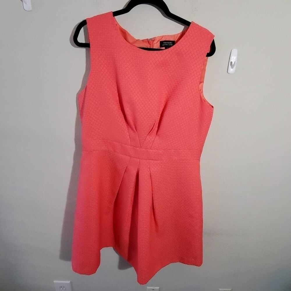 TAHARI pink jacquard dress plus size 16